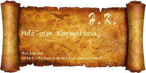 Hőgye Karmelina névjegykártya